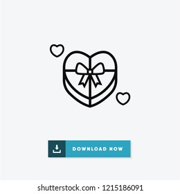 Gift valentines day vector icon