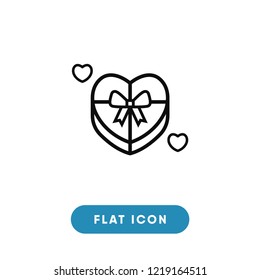 Gift valentines day vector icon