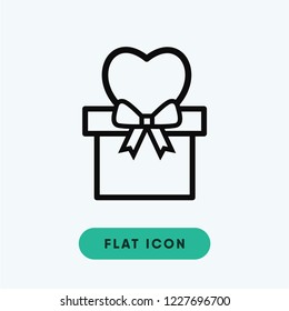 Gift valentines day vector icon