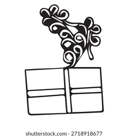 VECTOR DE REGALO BLANCO Y NEGRO