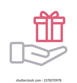 gift vector color line icon 