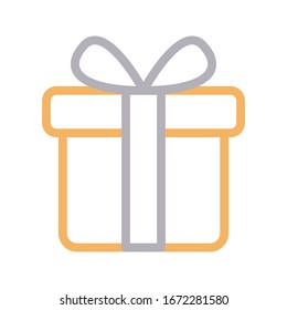 gift vector color thin icon 