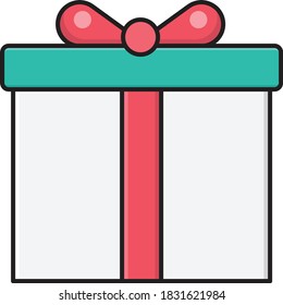 gift vector colour line icon 