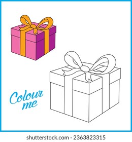 Gift Vector Colouring book for kids