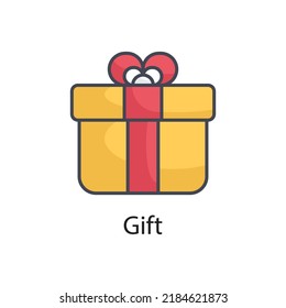 Gift vector Filled Outline Icon Design illustration on White background. EPS 10 File 