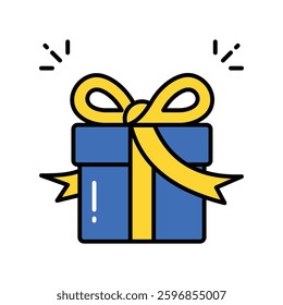 Gift vector filled outline icon. EPS 10 file