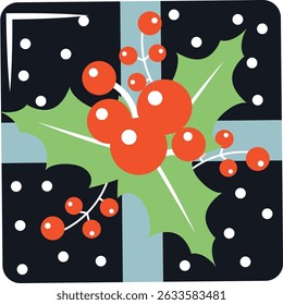 Gift vector flat Christmas on the white background.