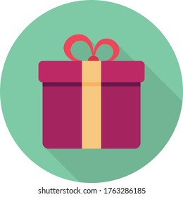 gift vector flat color icon  