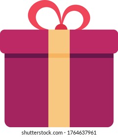 gift vector flat color icon 
