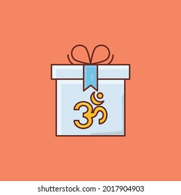 gift vector flat color icon