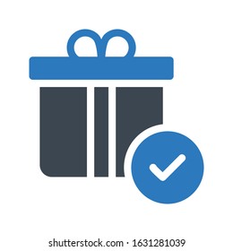 gift vector glyph color icon 