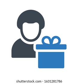 gift vector glyph color icon 