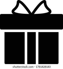 gift vector glyph flat icon 