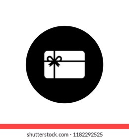 Gift vector icon, card symbol. Simple flat design for web or mobile app