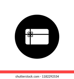 Gift vector icon, card symbol. Simple flat design for web or mobile app