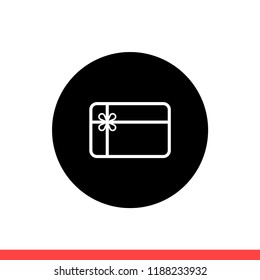 Gift vector icon, card symbol. Simple flat design for web or mobile app