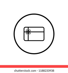 Gift vector icon, card symbol. Simple flat design for web or mobile app