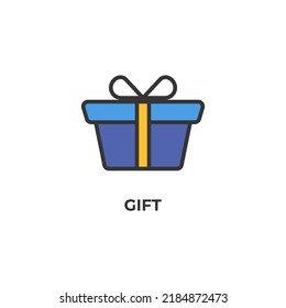 gift vector icon. Colorful flat design vector illustration. Vector graphics
