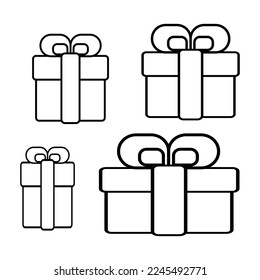Gift vector icon in flat style. Gift box icons