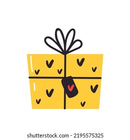 gift Vector icon . hand drawing isolated on white.