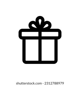 Gift Vektorsymbol. Feiertag, Jubiläum, Feiern, Überraschung, Geschenksymbol. Verkauf, Rabatt, Coupon-Shopping-Event. Marketing-Grafikdesign-Element.