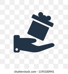 Gift vector icon isolated on transparent background, Gift transparency concept can be used web and mobile