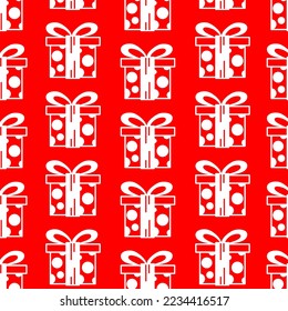 gift vector icon isolated on red background, vector illustration, wallpaper background