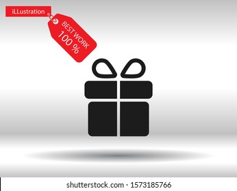 Gift vector icon , lorem ipsum Flat design