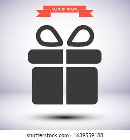 Gift vector icon , lorem ipsum Flat design