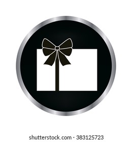 gift - vector icon on a black button