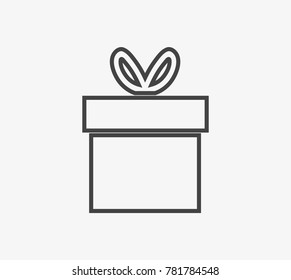 Gift vector icon on light grey background