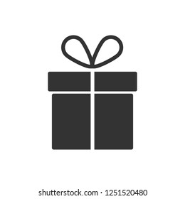 Gift vector icon on white background