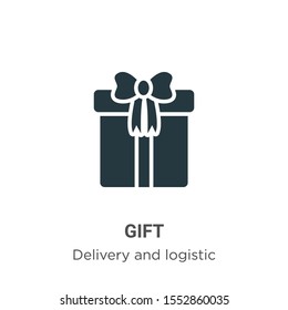 Gift vector icon on white background. Flat vector gift icon symbol sign from modern delivery and logistic collection for mobile concept and web apps design.