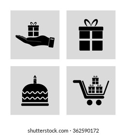 gift vector  icon; set