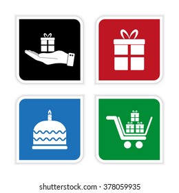 gift  vector icon; set