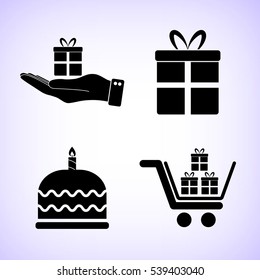 gift vector  icon; set