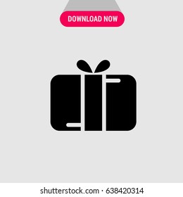 Gift Vector Icon, The symbol of black present box. Simple, modern flat vector illustration for mobile app, website or desktop app 