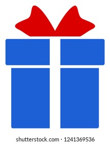 Gift vector icon symbol. Flat pictogram is isolated on a white background. Gift pictogram designed with simple style.