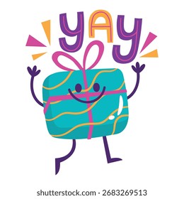 Ilustración vectorial de regalo. Diseño minimalista plano. Ilustración editable para el Web, móvil, impresión