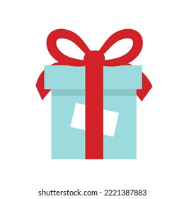 GeschenkVektorgrafik einzeln auf weiß.Farbige GeschenkVektorgrafik. Postkarte, Einladung mit Mädchen Symbol.