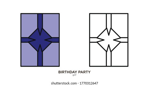 Gift vector illustration lineal color and filled design