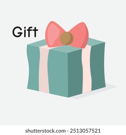 Ilustración vectorial de regalo: Envuelto Presente Invierno Festiva Diseño