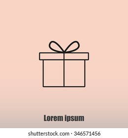 Gift vector line  icon