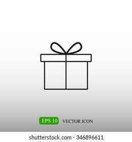 Gift vector line  icon
