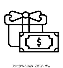 Gift Vector Line Icon Design