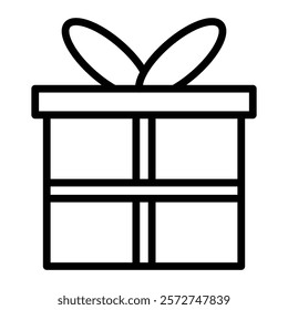 Gift Vector Line Icon Design