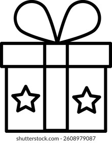 Gift Vector Line Icon Design