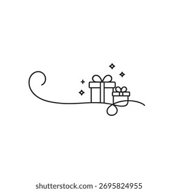 Un icono de contorno de Vector de regalo