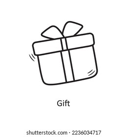 Gift vector outline Icon Design illustration. Christmas Symbol on White background EPS 10 File