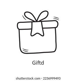 Gift vector outline Icon Design illustration. New Year Symbol on White background EPS 10 File